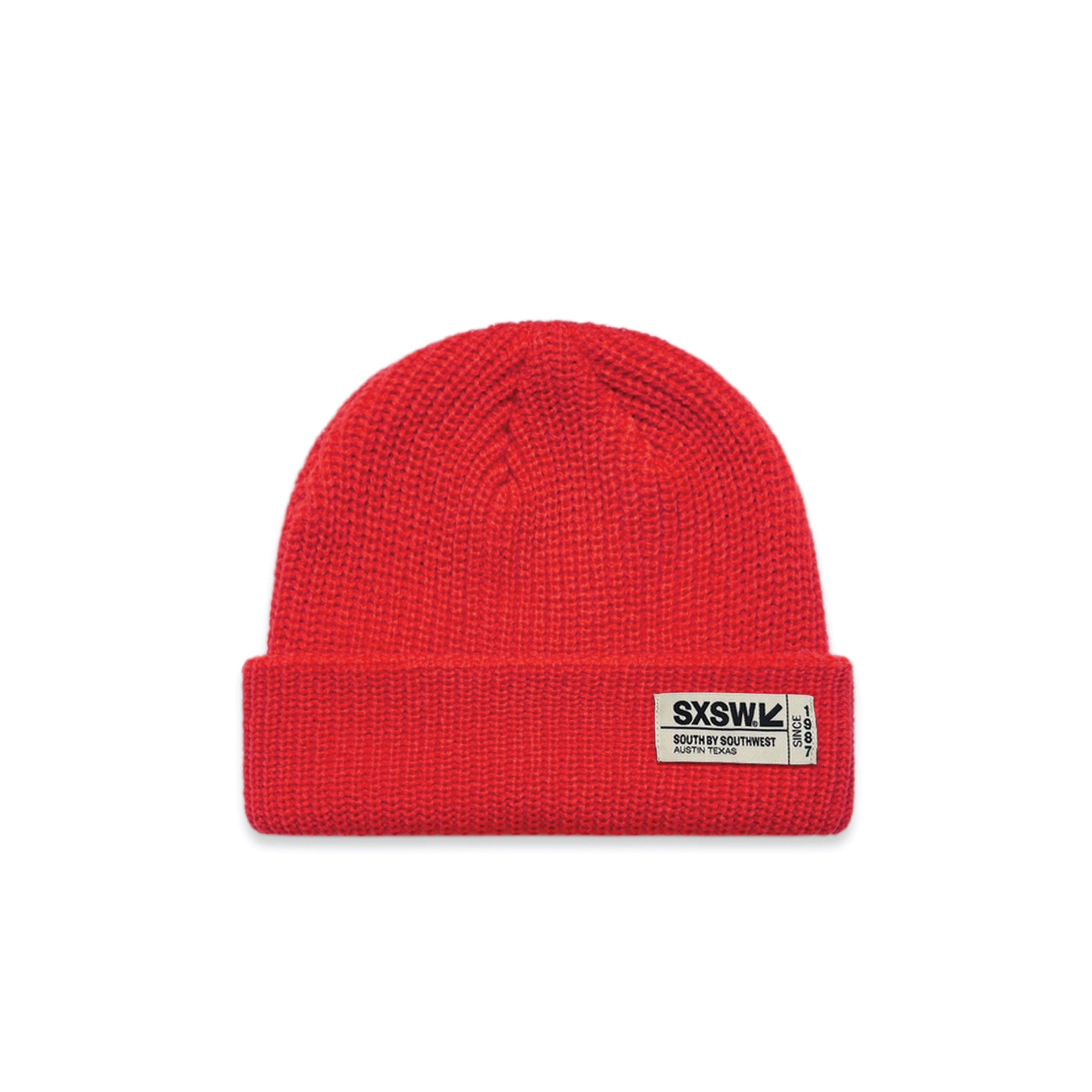 LABEL CABLE BEANIE IN RED (PREORDER)